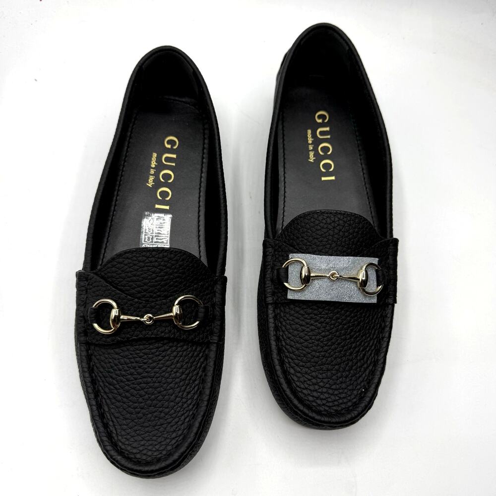 NEW Gucci Clove Calfskin Leather EU 39 US 9 Horsebit Driver Loafers Black - Picture 3 of 8